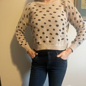 Jackson Rowe Tan & Black Polka Dot Sweater XS
